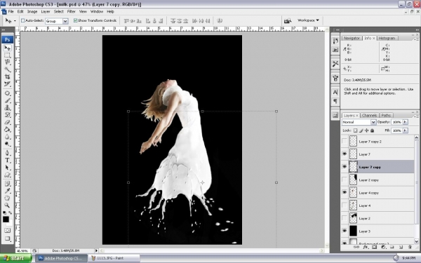 Creation of milk splash: Step 4