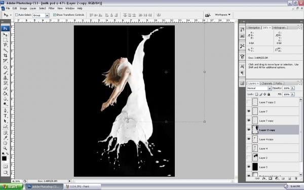 Creation of milk splash: Step 5