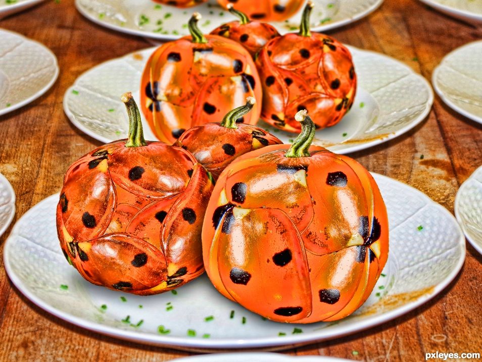 lady bird pumpkins