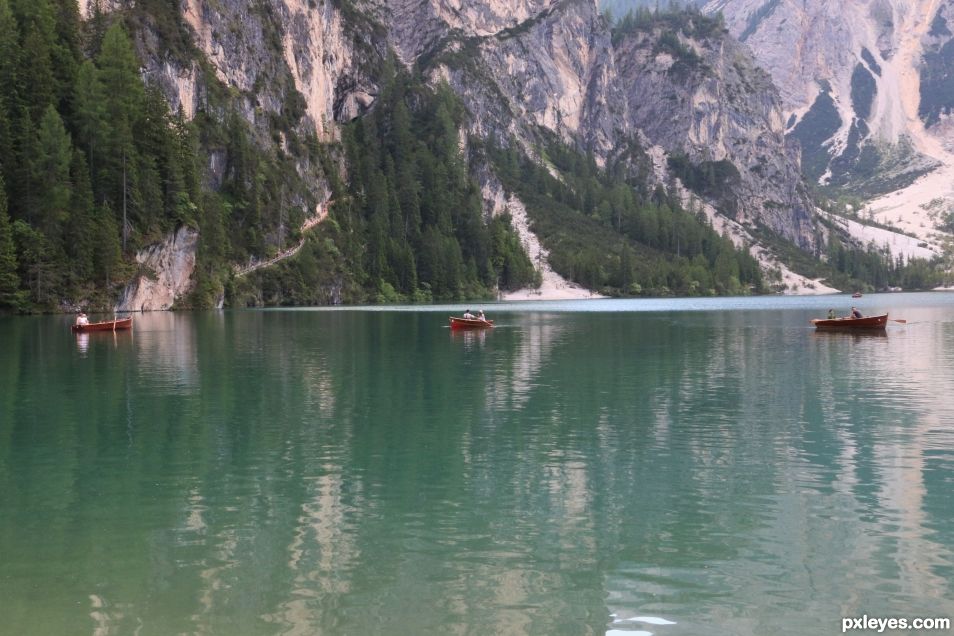 three small  boats