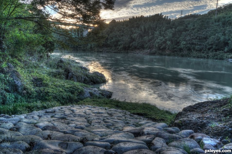 Evening by the Kiso River