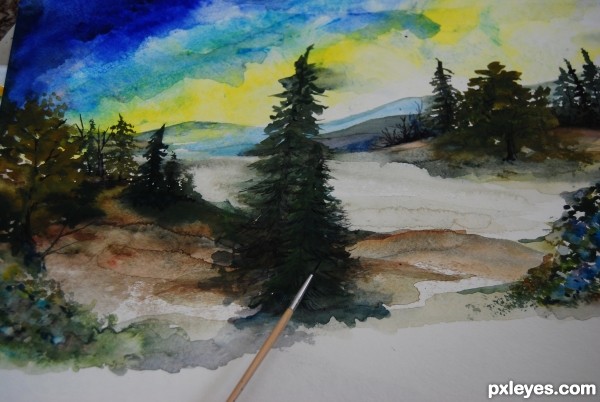 Creation of through the pines: Step 6