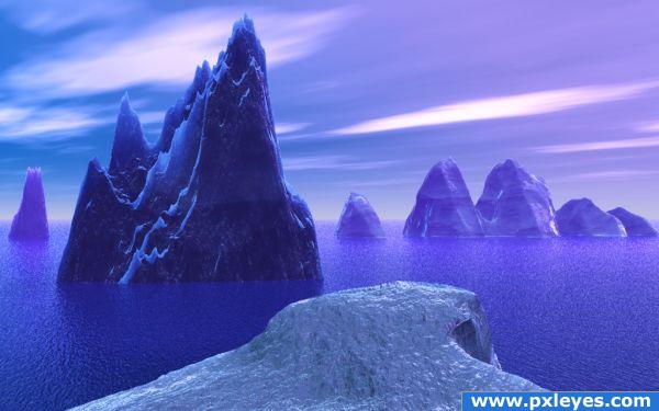 Creation of Purple and Blue Icebergs: Final Result