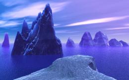 Purple and Blue Icebergs