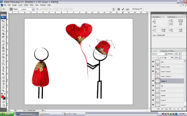 Creation of love you...: Step 3