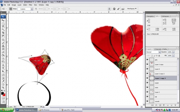 Creation of love you...: Step 4