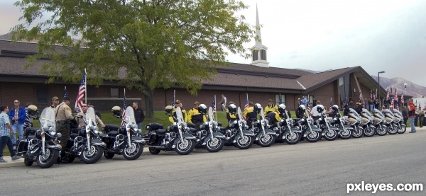 Cop Cycle Crowd