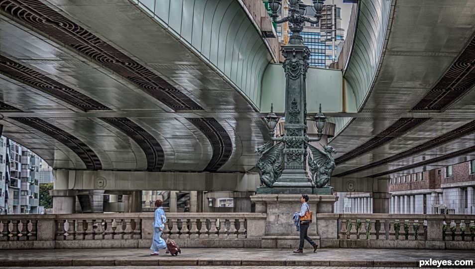 On and under a bridge