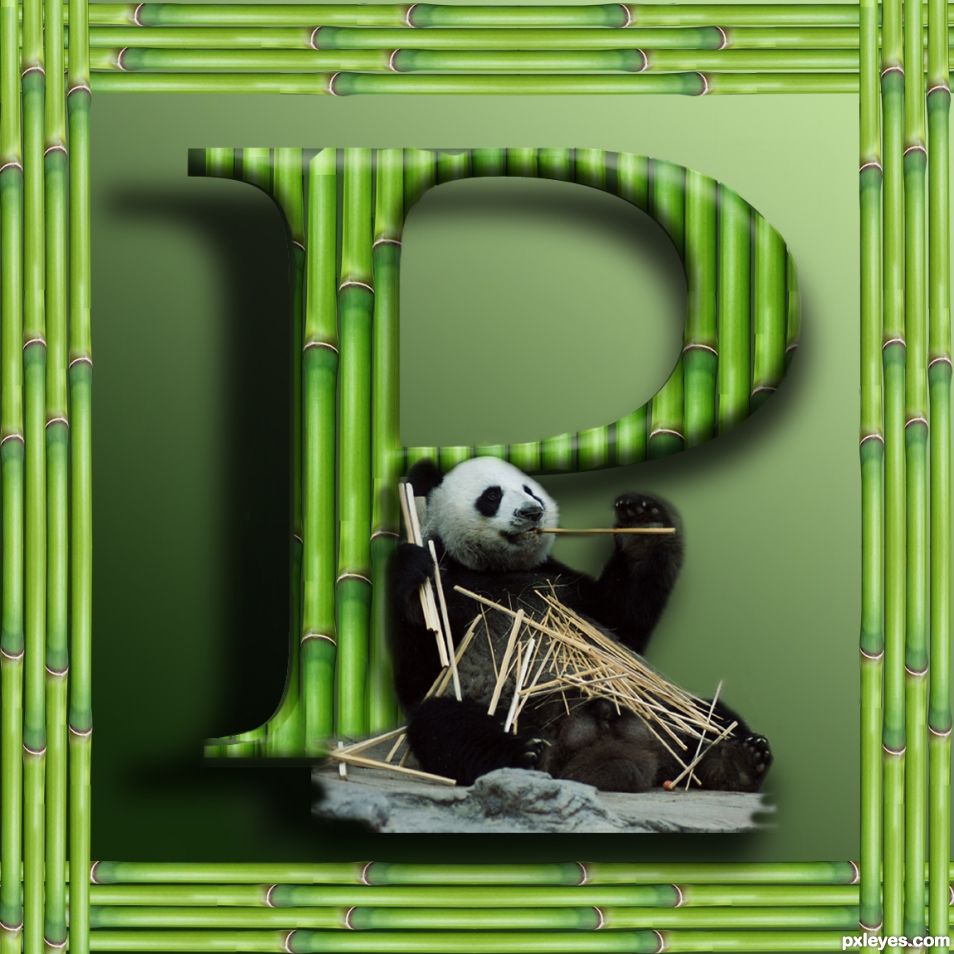 Creation of Letter P for a Happy Panda: Final Result