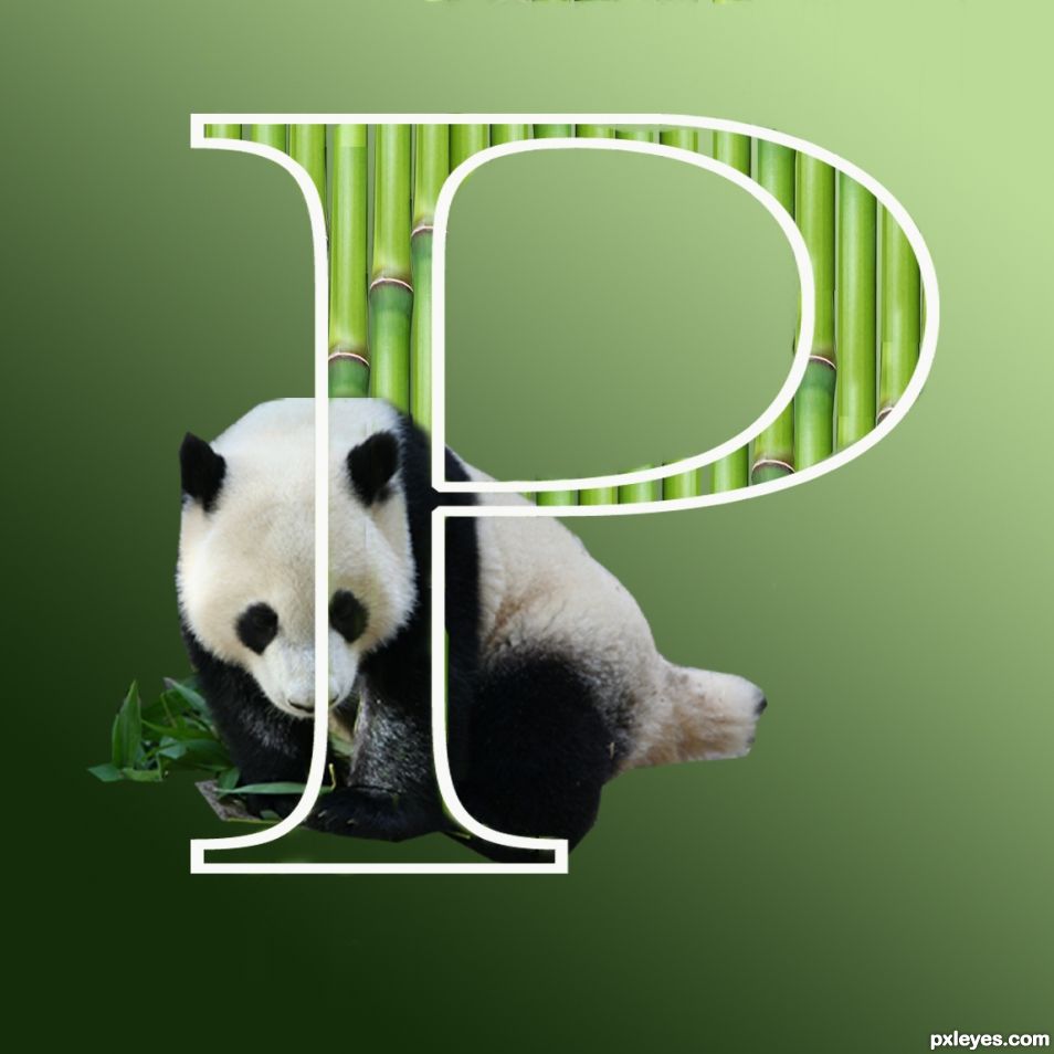 Creation of Letter P for a Happy Panda: Step 2