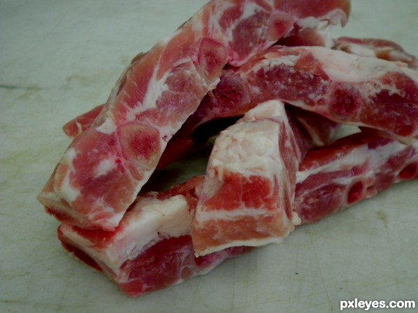 pink pork from perished pig
