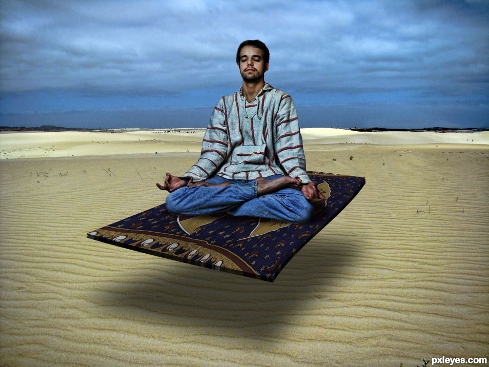 Hipster on a Flying Carpet