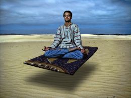 Hipster on a Flying Carpet