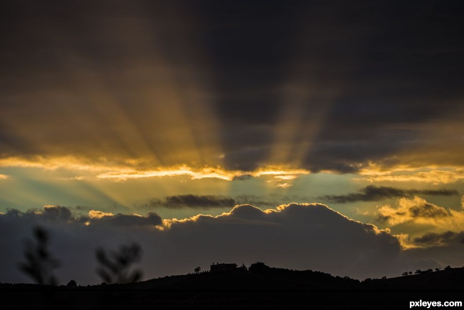 Morning sun beams