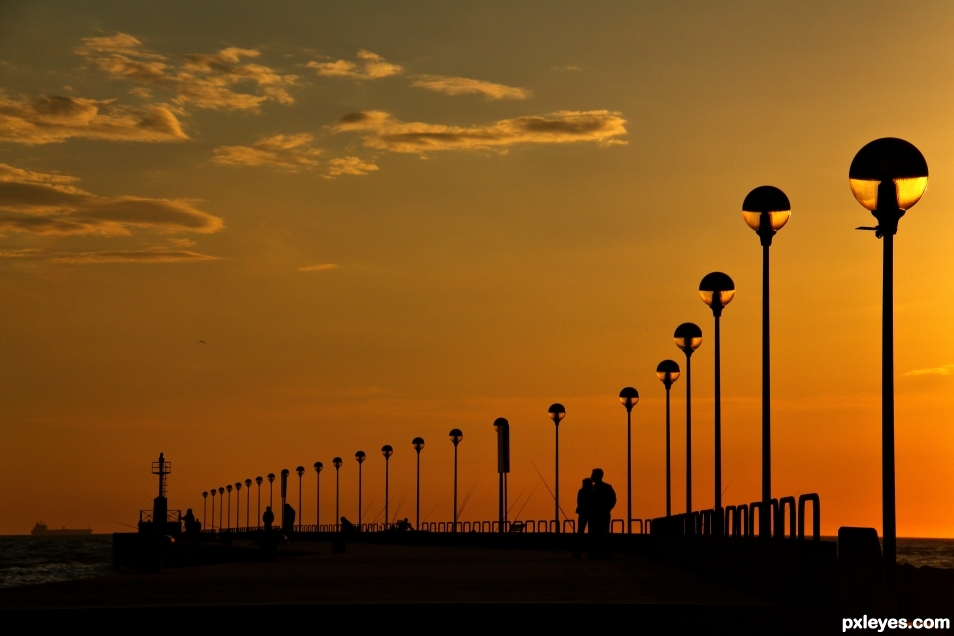 Sunset on the pier