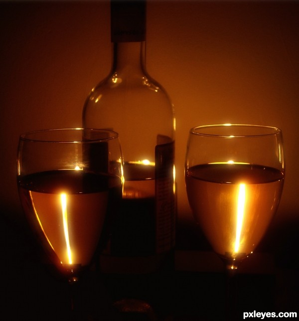 candlelit vino.......... photoshop picture)
