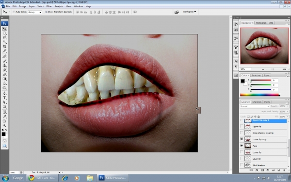 Creation of Zip the mouth shut: Step 8