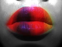 multi-coloured lips