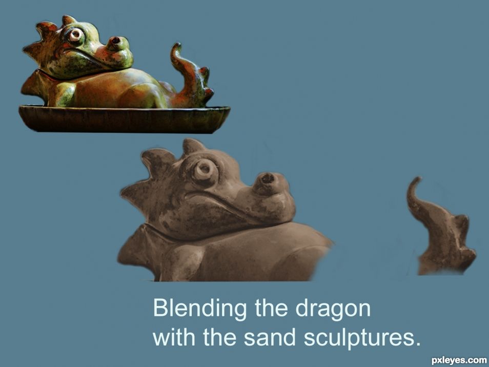 Creation of Sand Sculptures and Seagulls: Step 4