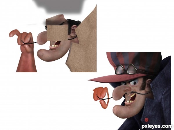 Creation of Dick Dastardly: Step 5