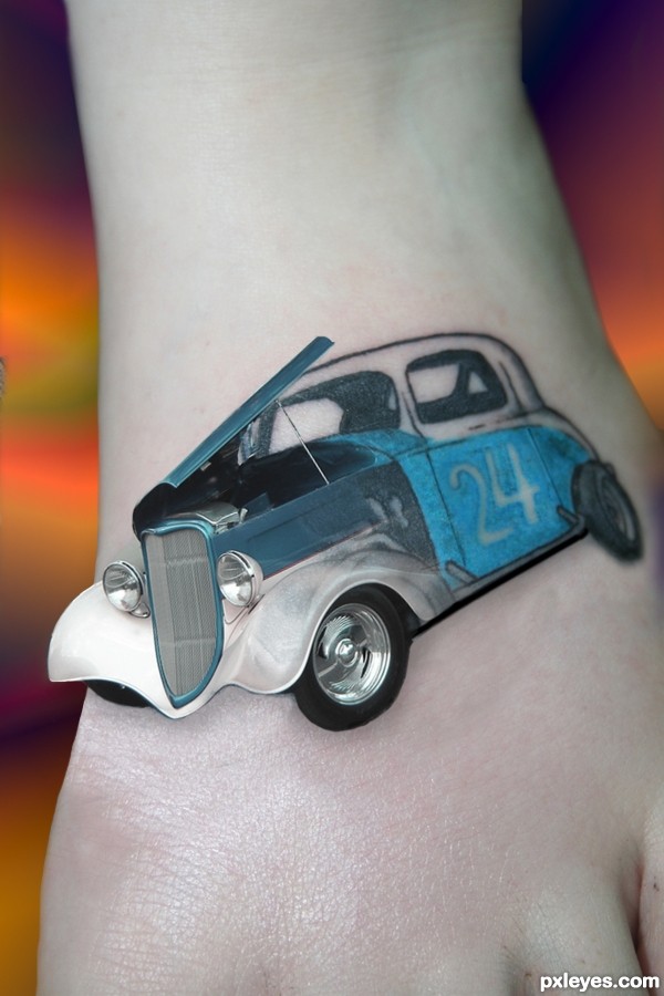 Home Photoshop Contests Living Tattoos 2 old car