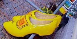 little shop - sells wooden shoes