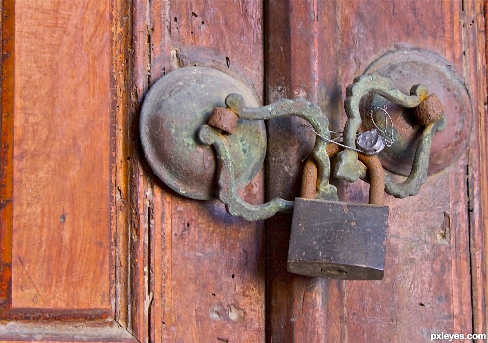 Old locked lock