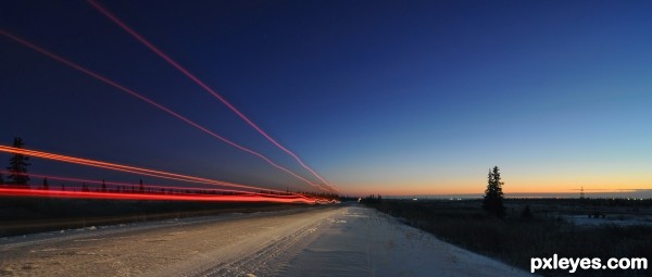 A truck passed by 