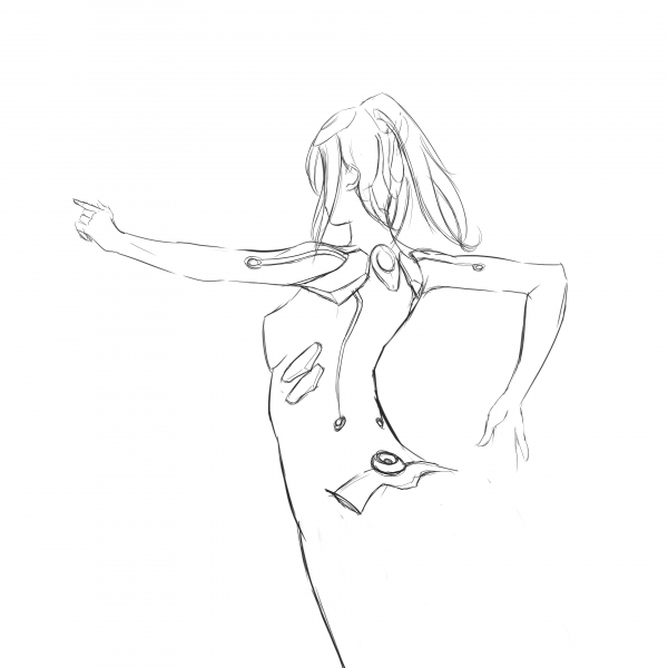 Creation of The lady of ice: Step 1