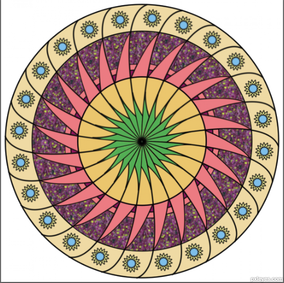 Creation of Sun Mandala: Step 10