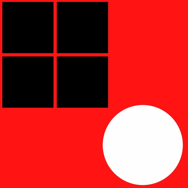 Creation of the red,white, and black: Step 1