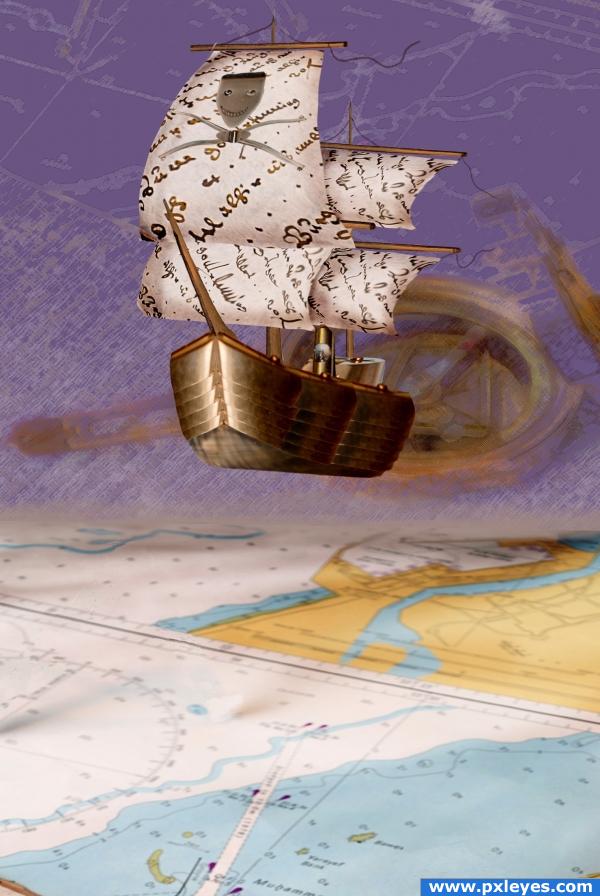Pirate ship sailing