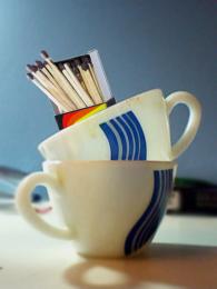 Cup of Matchsticks. Picture