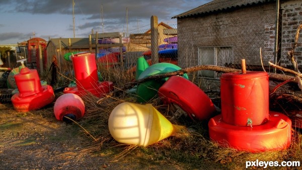 Buoys at Sunset