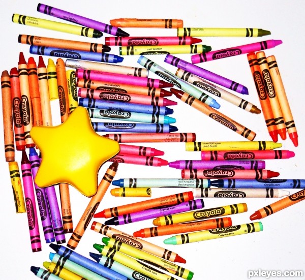 Crayons and star