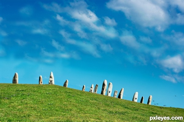 Creation of Leaning Menhirs: Step 3