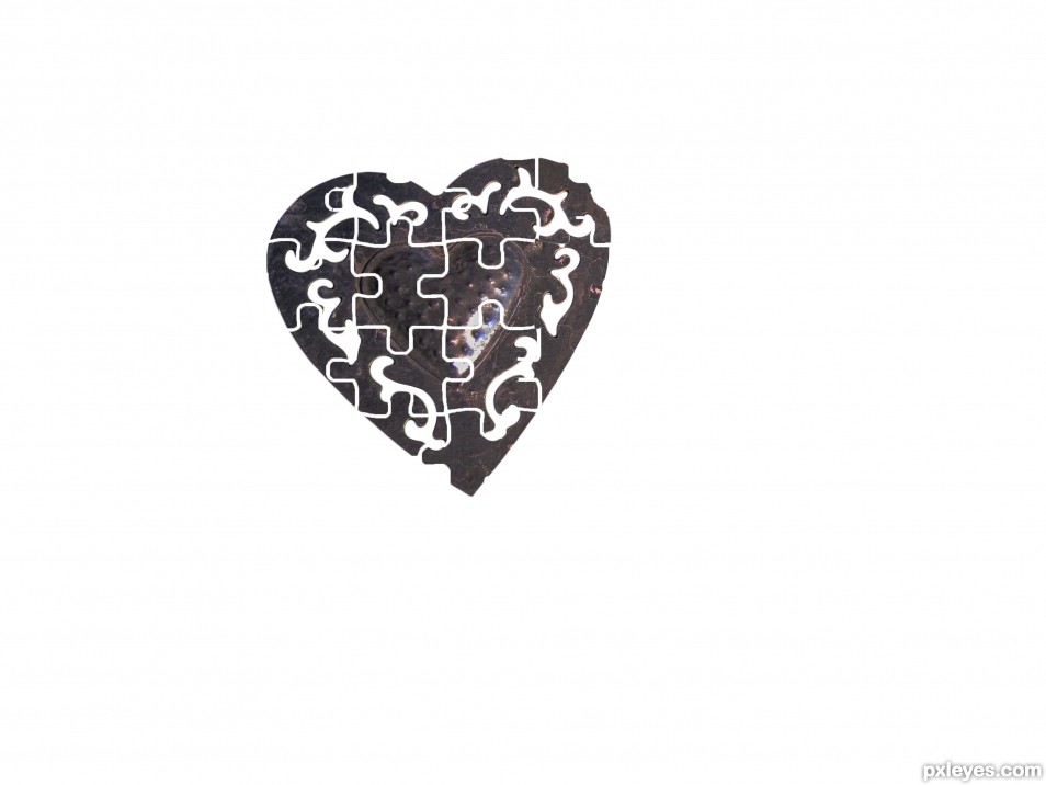 Creation of Hearts Puzzle Tatoo: Step 3