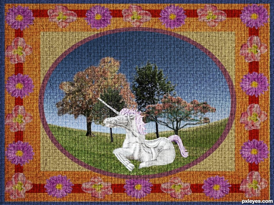 Creation of Unicorn Tapestry: Step 8