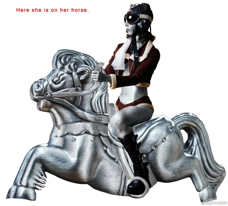 Creation of Metal Girl on a Metal Horse: Step 29