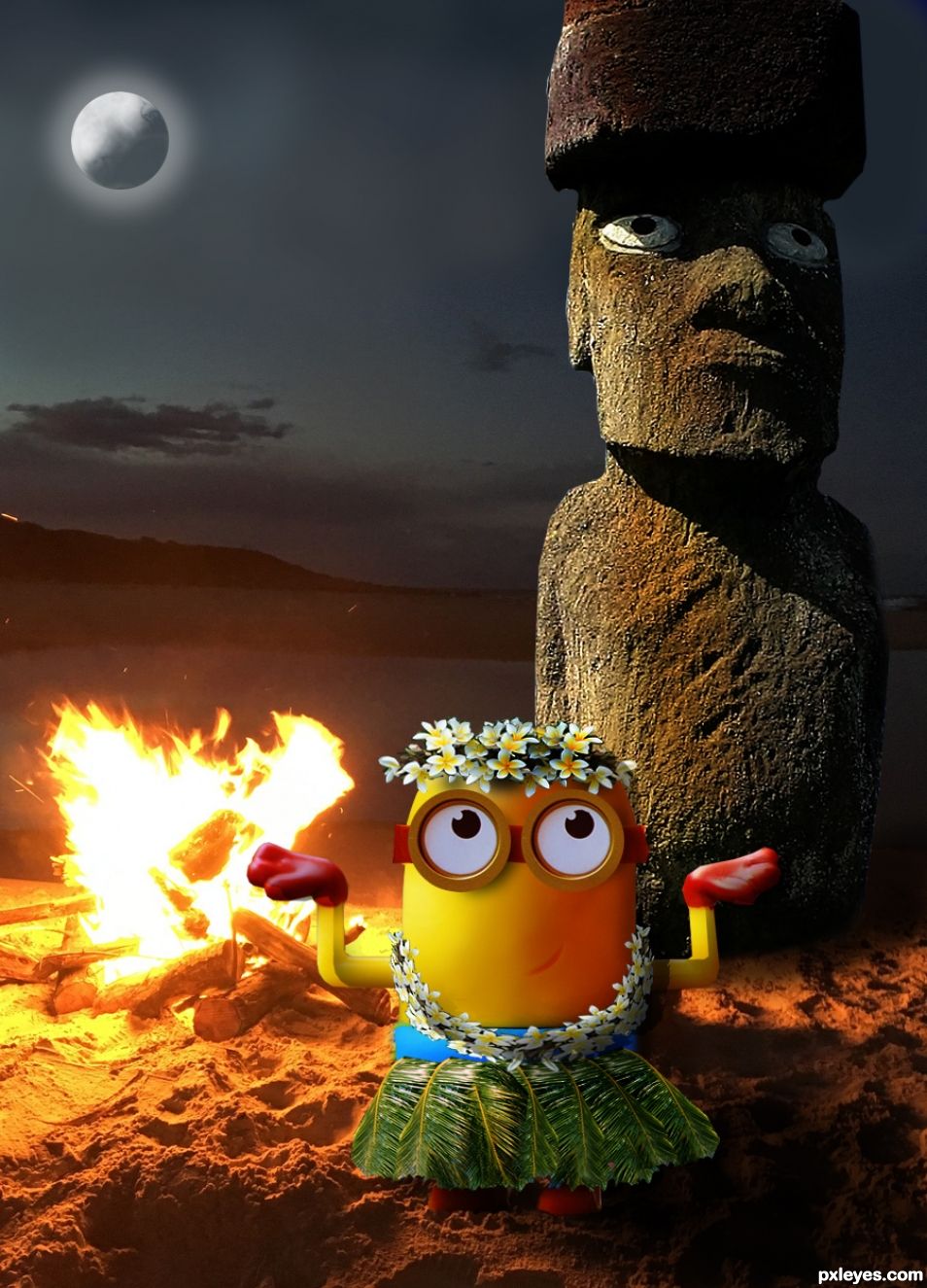 Creation of Minion Moon Dance By The Molokai: Final Result