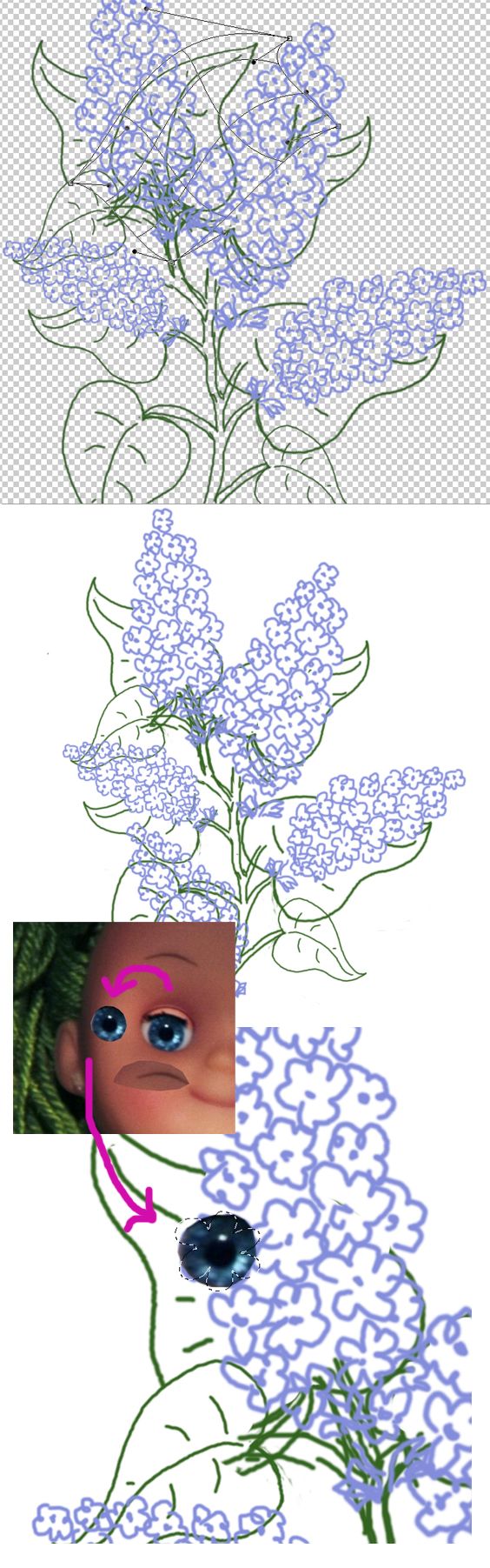 Creation of Syringa - Lilac: Step 2
