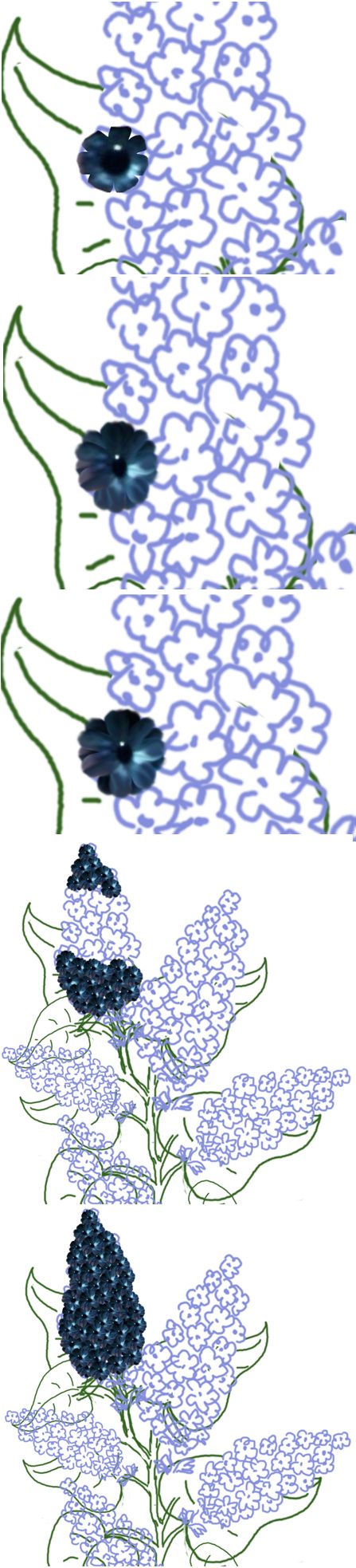 Creation of Syringa - Lilac: Step 3