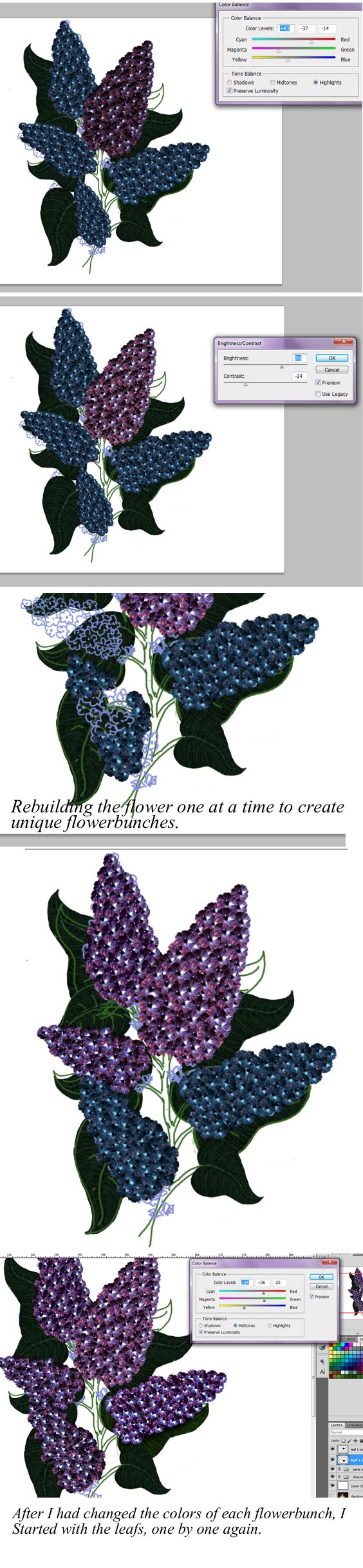 Creation of Syringa - Lilac: Step 6