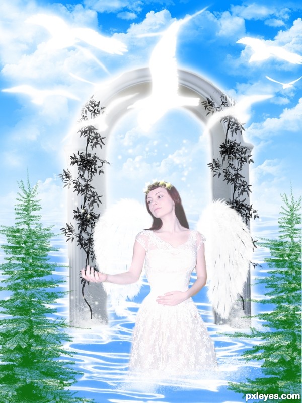 Angel on the gates of heaven