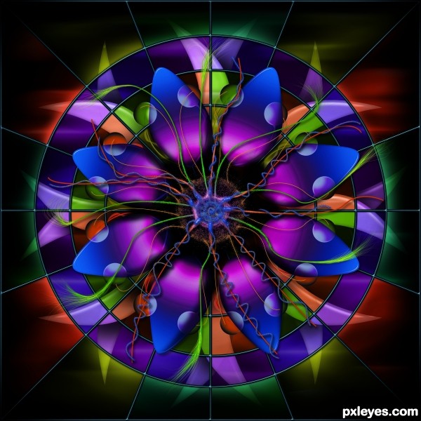 Stained Glass Flower Redux