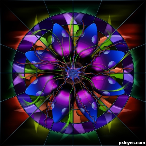 Stained Glass Flower Redux photoshop picture)