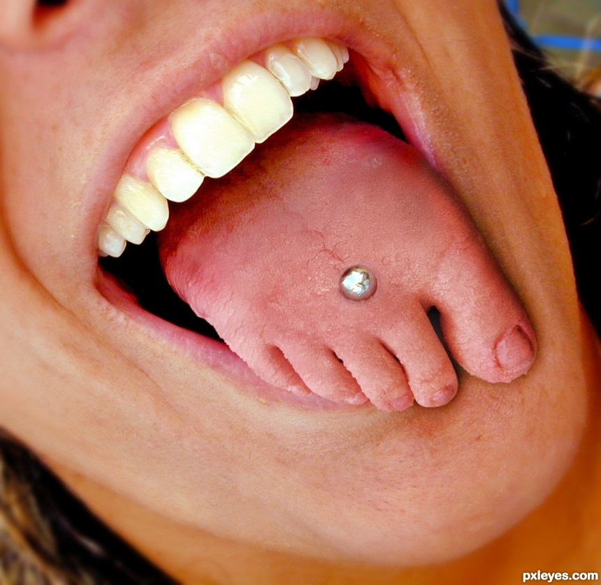 Foot Tongue photoshop picture)
