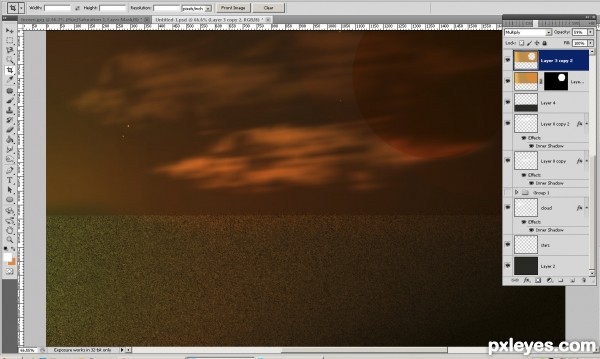 Creation of Tangerine Twilight : Step 2