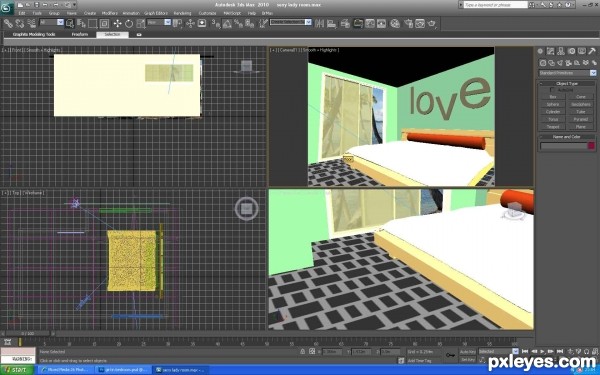 Creation of Love in a bedroom: Step 1