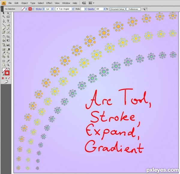 Creation of Flowers and Sun: Step 2